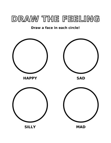 Draw the feeling page with four empty faces