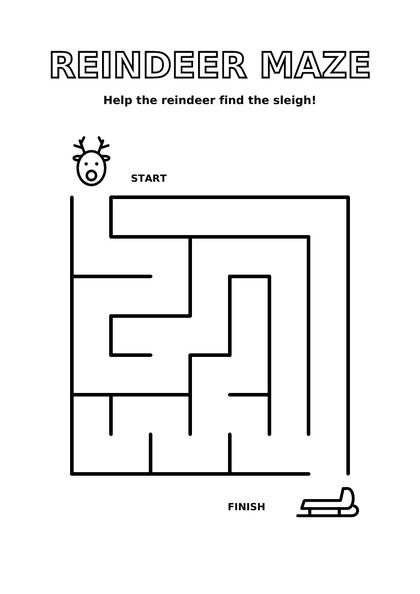 Reindeer maze page
