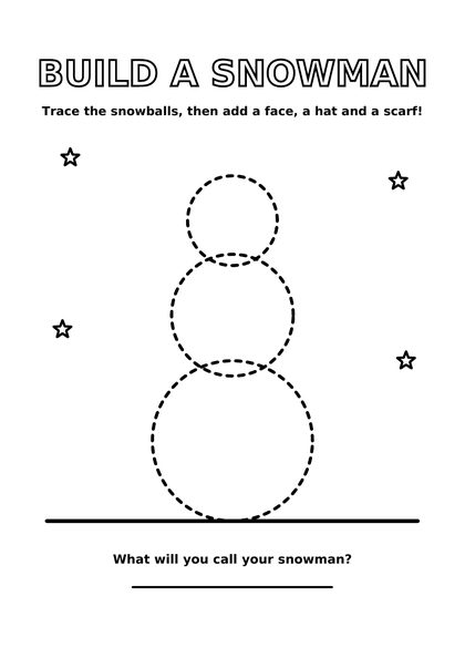 Build a snowman tracing page